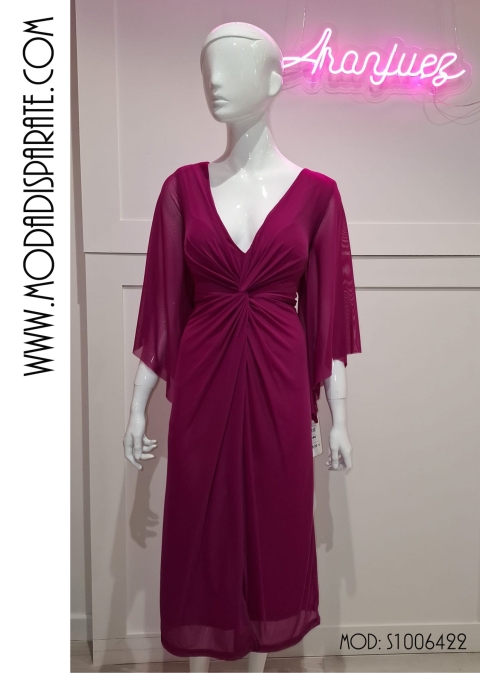 VESTIDO MIDI GASA NUDO DELANTERO ANGA MURCIELAGO 2