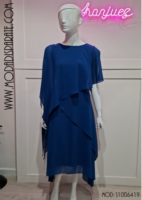 VESTIDO FIESTA CAPAS MIDI LISO 2