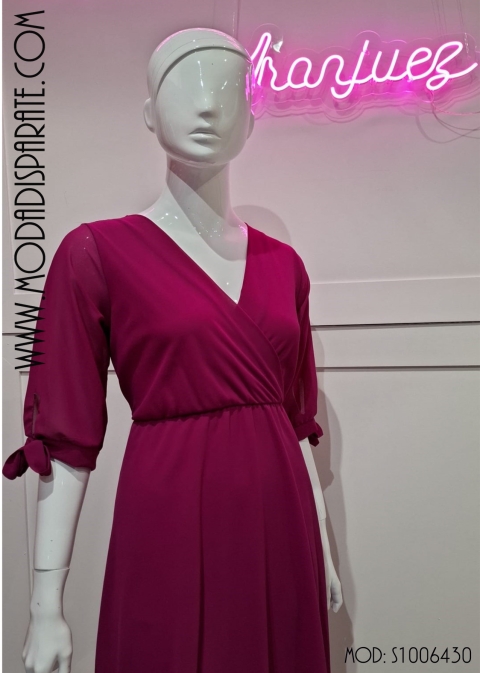 VESTIDO MIDI GASA M/ CORTA NUDO 2