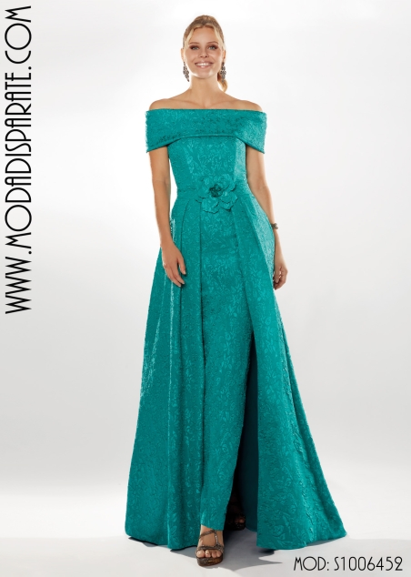 VESTIDO FIESTA LARGO  MULTIPOSICIONAL SOBREFALDA PALABRA DE