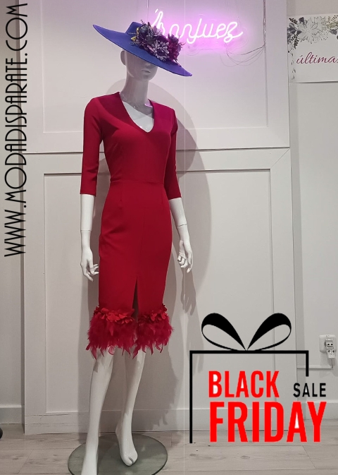 VESTIDO"LUMPUR"CORTO M/ CORTA PLUMAS EN BAJO BOTONES DELANTE