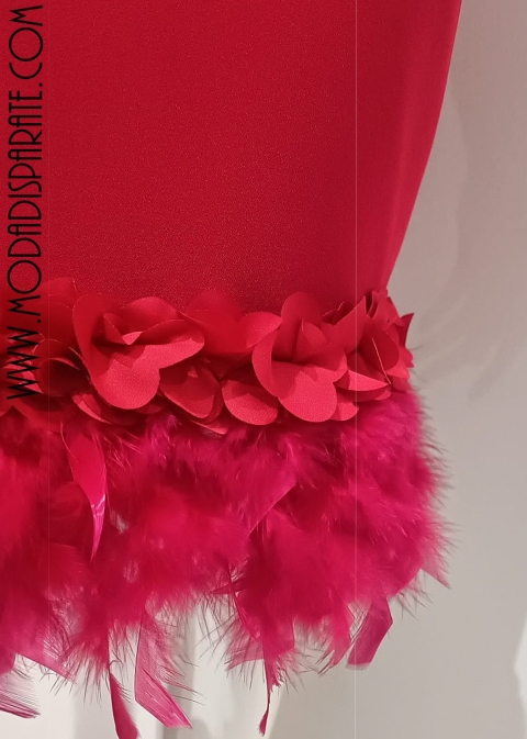 VESTIDO"LUMPUR"CORTO M/ CORTA PLUMAS EN BAJO BOTONES DELANTE 2