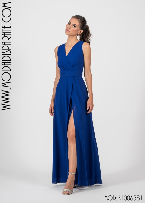 VESTIDO LARGO ESCOTE CRUZADO TIRANTE ANCHO 2