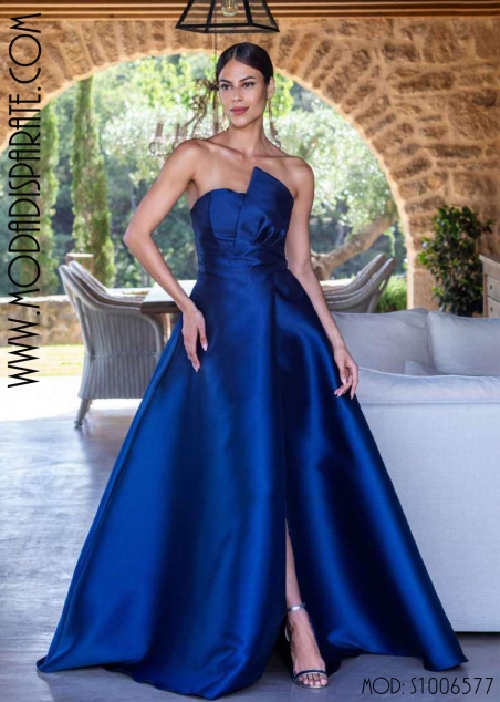 VESTIDO LARGO FIESTA MIKADO SATEN PALABRA DE HONOR