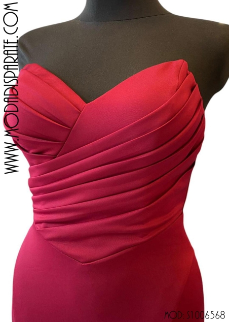 VESTIDO FIESTA LARGO ESLASTAN DRAP. PECHO PALABRA DE HONOR