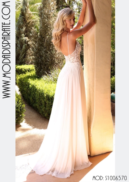 VESTIDO NOVIA TTES GUIPUR FALDA GASA