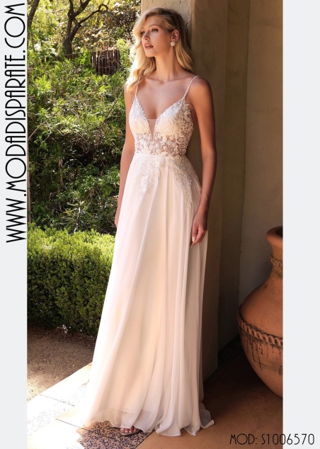 VESTIDO NOVIA TTES GUIPUR FALDA GASA