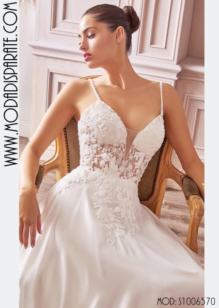 VESTIDO NOVIA TTES GUIPUR FALDA GASA