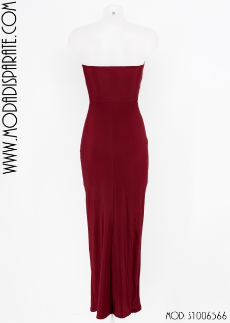 VESTIDO FIESTA P. DE HONOR LAZOS PECHO LISO ABERTURA