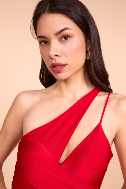 VESTIDO FIESTA LARGO RECTO ABERT. ASIMETRICO HOMBRO 2