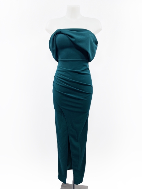 VESTIDO FIESTA  LISO P/ DE HONOR MANGAS