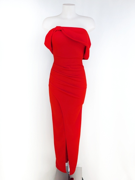 VESTIDO FIESTA  LISO P/ DE HONOR MANGAS