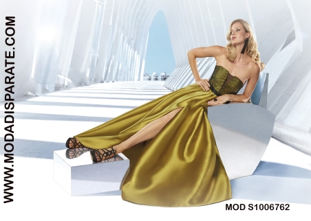 VESTIDO LARGO MIKADO PALABRA DE HONOR CUERPO Y CHAQUETA GUIP