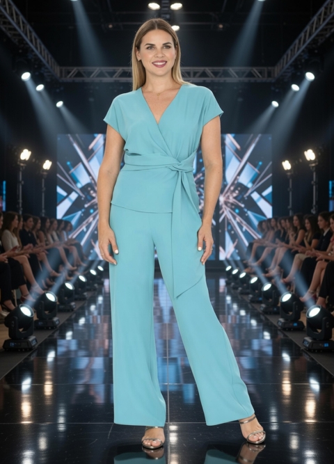 CJTO. TOP CRUZADO MANGA CORTA Y PANTALON 2