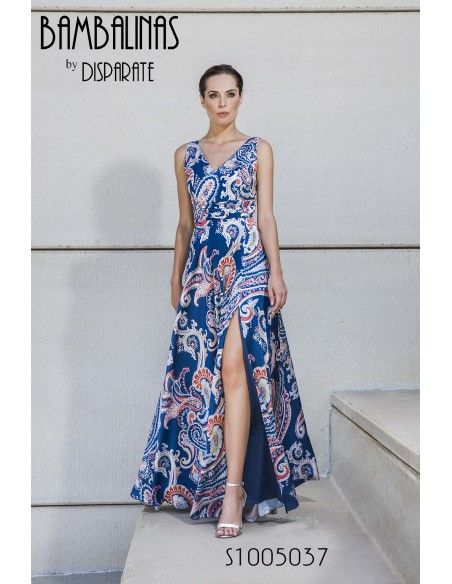 VESTIDO LARGO ESTAMPADO SIN MANGAS ESCOTE DE PICO EN DELANTE J¨DOS WOMAN - 1 VESTIDO LARGO ESTAMPADO SIN MANGAS ESCOTE DE PICO EN DELANTE J¨DOS WOMAN - 1