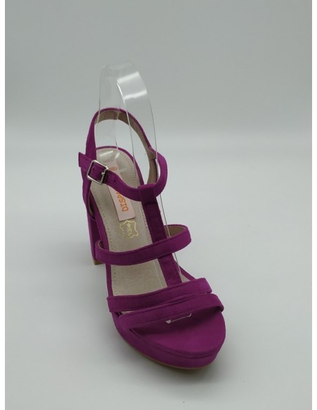 SANDALIA TIRAS FINAS ANTE PLANTA PIEL TACÓN 9,5 Cm. AZAREY - 5