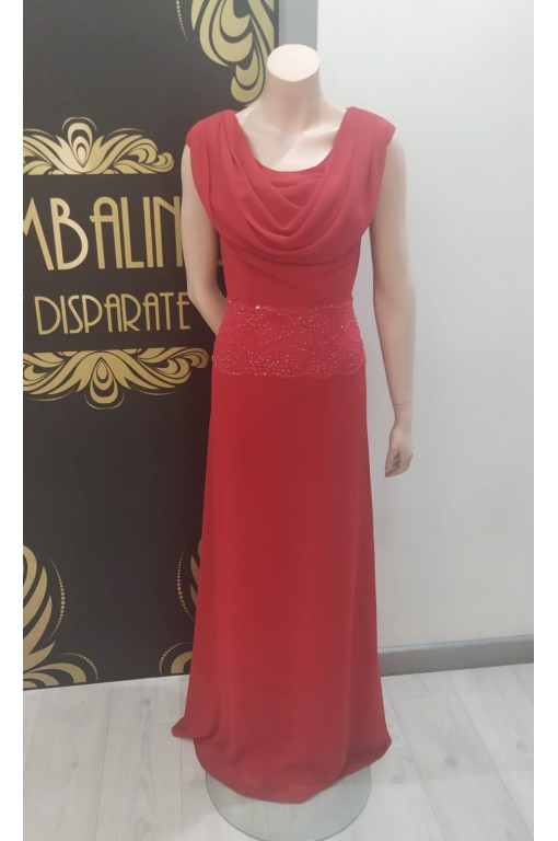 VESTIDO LARGO ESCOTE DRAPEADO CINTURA FA 2