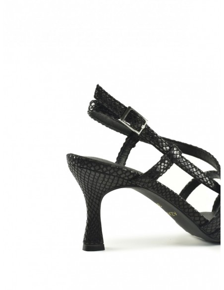 SANDALIA"XIÁN" TACON TIRAS PLANTA PIEL  GRABADO SERPIENTE