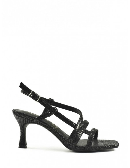 SANDALIA"XIÁN" TACON TIRAS PLANTA PIEL  GRABADO SERPIENTE