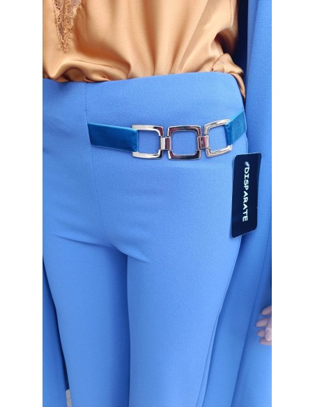 PANTALON"DAYTON" TEJIDO  CREPE PATA ELEFANTE HEBILLA DORADA