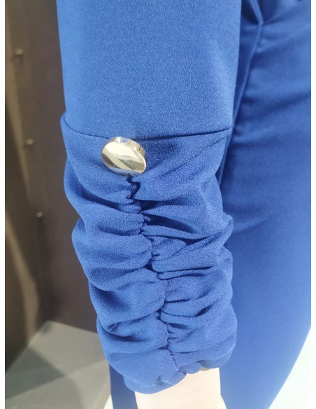 VESTIDO"ARAE"CORTO PUNTO CON BROCHE DELANTERO