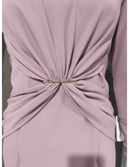 VESTIDO"ARAE"CORTO PUNTO CON BROCHE DELANTERO