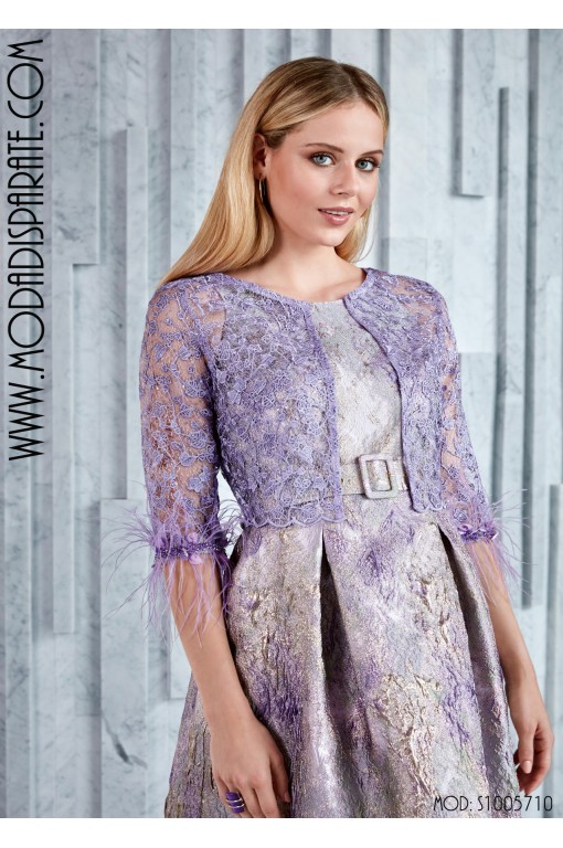 VESTIDO"ALPUJARRA" CORTO VUELO YACKAR Y TORERA PLUMAS 2
