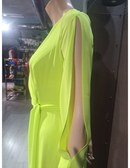 VESTIDO"EACATRÓN"FIESTA MIDI ENVOLVENTE GASA MANGA LARGA ABI