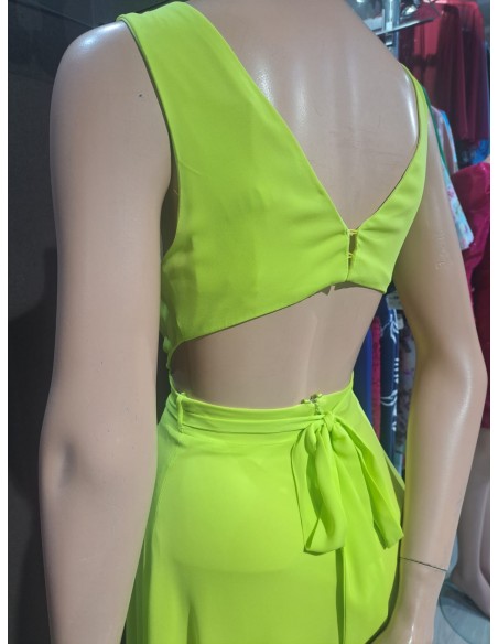 VESTIDO"FINESTRAT"VESTIDO LARGO FIESTA GASA ESCOTE CRUZADO E