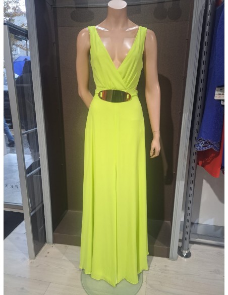 VESTIDO"FINESTRAT"VESTIDO LARGO FIESTA GASA ESCOTE CRUZADO E