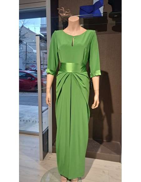 VESTIDO"MIJAS"MADRINA LARGO LISO M7 CODO ABOTONADO ESPALDA