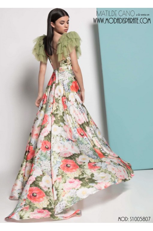 VESTIDO"OSUNA"LARGO ESTAMPADO POLIESTER SATINADO 2
