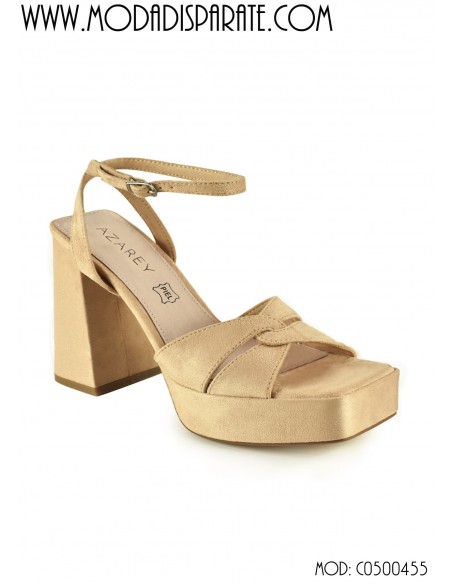 SANDALIA 13CM TACON 3,5 PLATAFORMA PLANTA PIEL