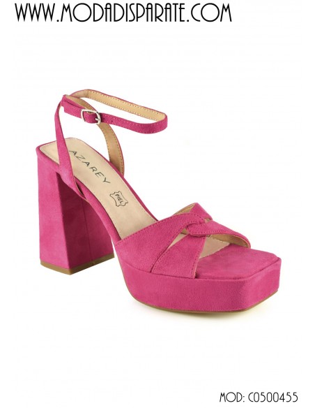 SANDALIA 13CM TACON 3,5 PLATAFORMA PLANTA PIEL