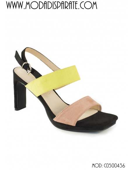 SANDALIA"9 CMTACON"PLATAFORMA DOSTIRAS MULTICOLOR