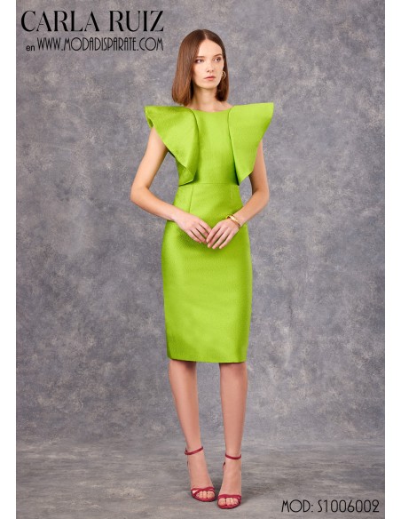 VESTIDO"PATUCA"CORTO RECTO S/M TEJIDO FLOCADO