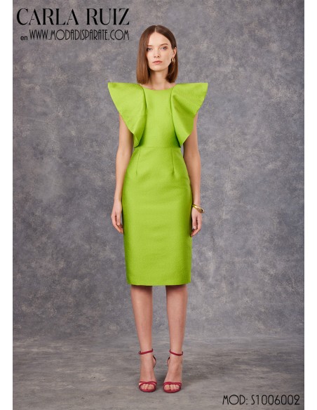 VESTIDO"PATUCA"CORTO RECTO S/M TEJIDO FLOCADO