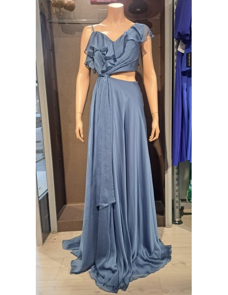 VESTIDO"KOOTENAY"LARGO FIESTA TTES Y VOLANTE CUERPO