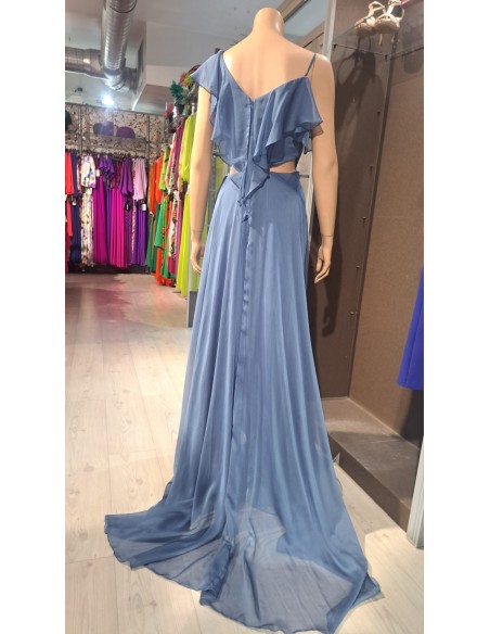 VESTIDO"KOOTENAY"LARGO FIESTA TTES Y VOLANTE CUERPO