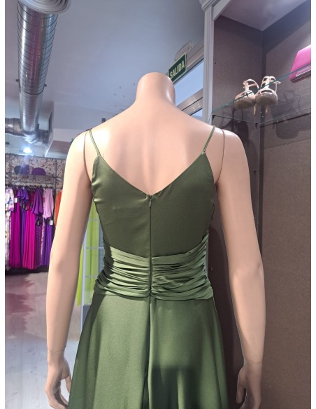 VESTIDO"CROIX"LARGO VUELO PLISADO COMBIN