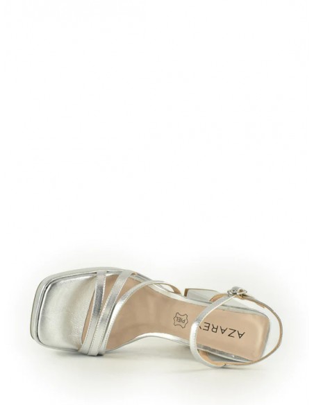 SANDALIA"11 CM TACON3,5CM PLATAFORMA"TIRAS METALIZADAS PLANT