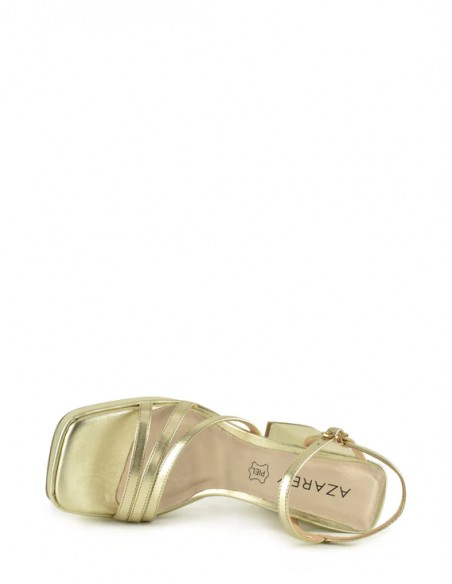 SANDALIA"11 CM TACON3,5CM PLATAFORMA"TIRAS METALIZADAS PLANT