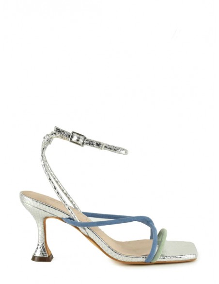 SANDALIA"7,5CM TACON"TIRAS FINAS PALNTA PIEL