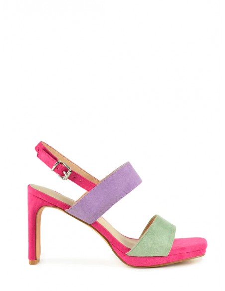 SANDALIA"9 CMTACON"PLATAFORMA DOSTIRAS MULTICOLOR