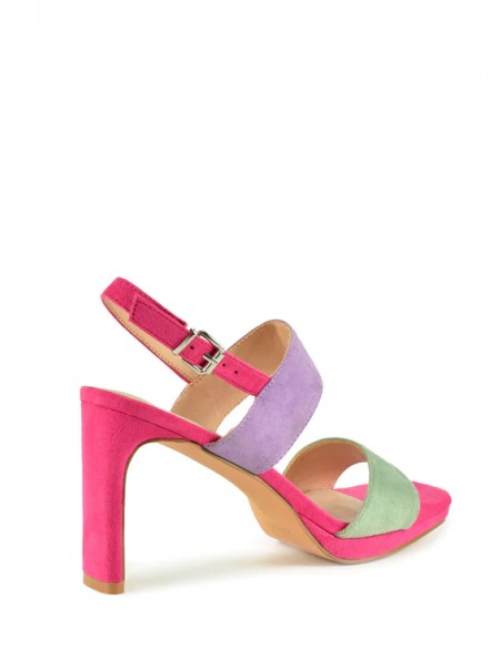 SANDALIA"9 CMTACON"PLATAFORMA DOSTIRAS MULTICOLOR