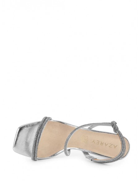 SANDALIA"9 CMTACON " PLATAFORMA TIRAS ESTRASS PLANTA PIEL