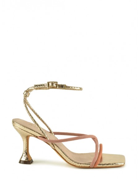 SANDALIA"7,5CM TACON"TIRAS FINAS PALNTA PIEL