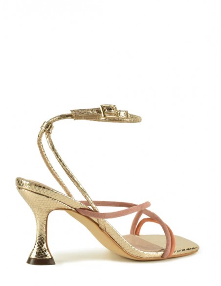 SANDALIA"7,5CM TACON"TIRAS FINAS PALNTA PIEL