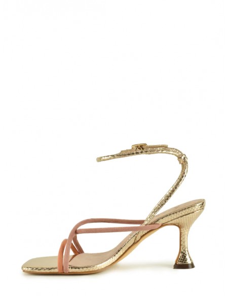 SANDALIA"7,5CM TACON"TIRAS FINAS PALNTA PIEL