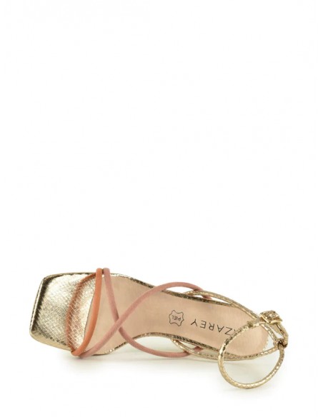 SANDALIA"7,5CM TACON"TIRAS FINAS PALNTA PIEL